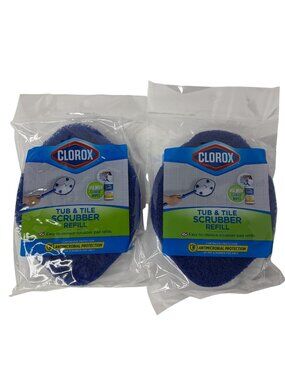 Clorox Extendable Tub & Tile Scrubber Refill, 2 Count (Pack of 1), Blue